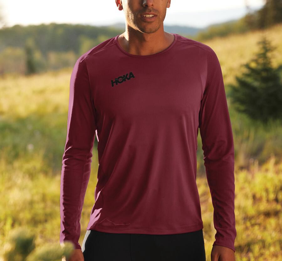 Hoka One One Top Herre - Performance Lang Sleeve - Brune - 803241GHL